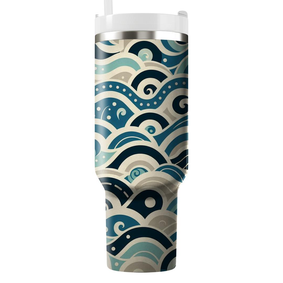 Charming Nautical Waves  Travel Tumblers