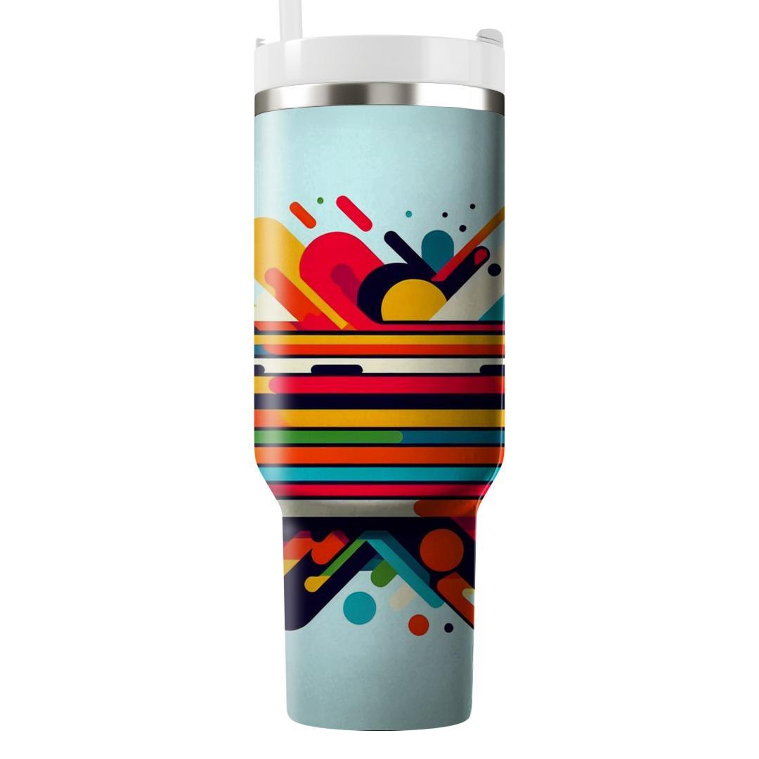Rainbow Stripe Delight  Travel Tumblers