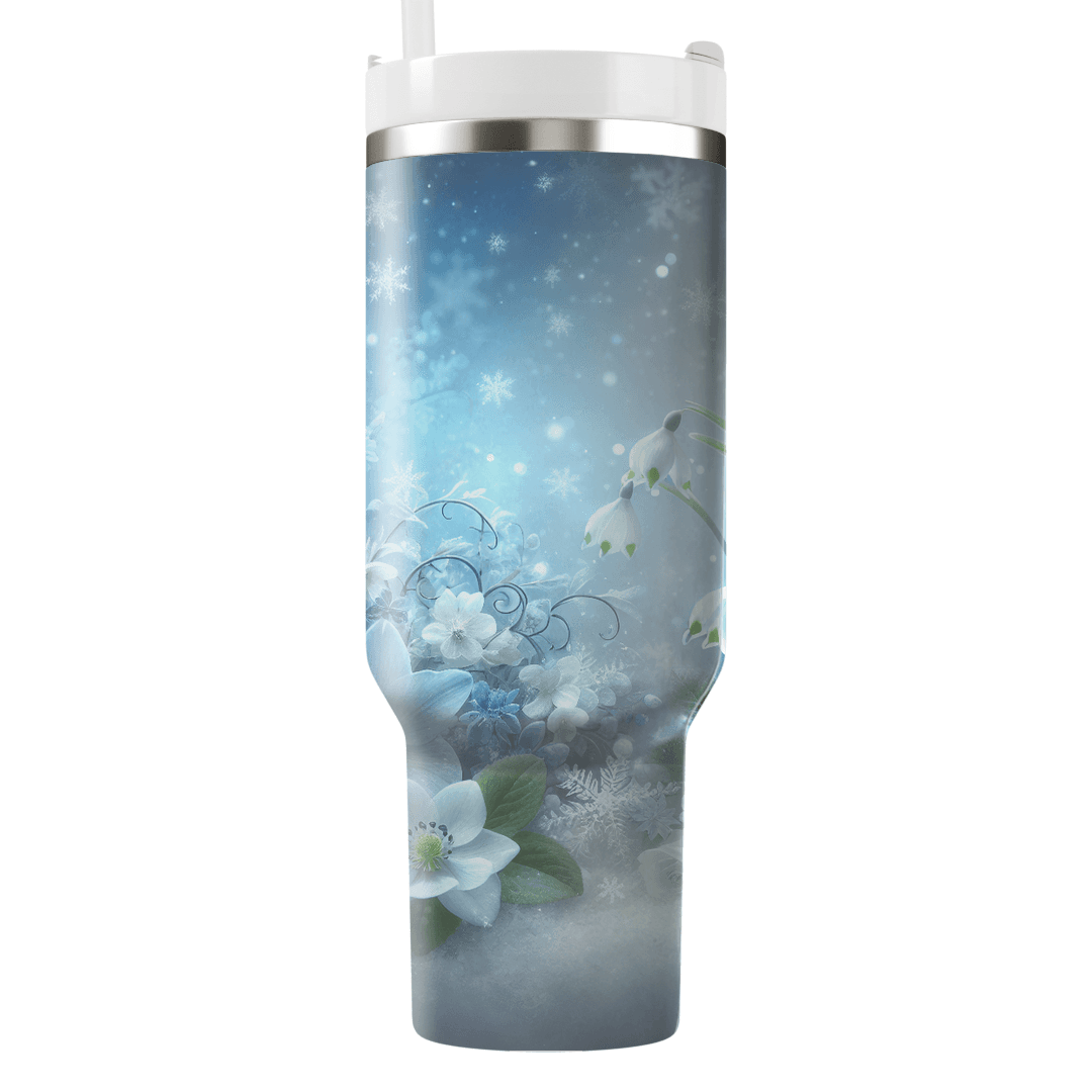 Glistening Floral Snow  Custom Tumblers