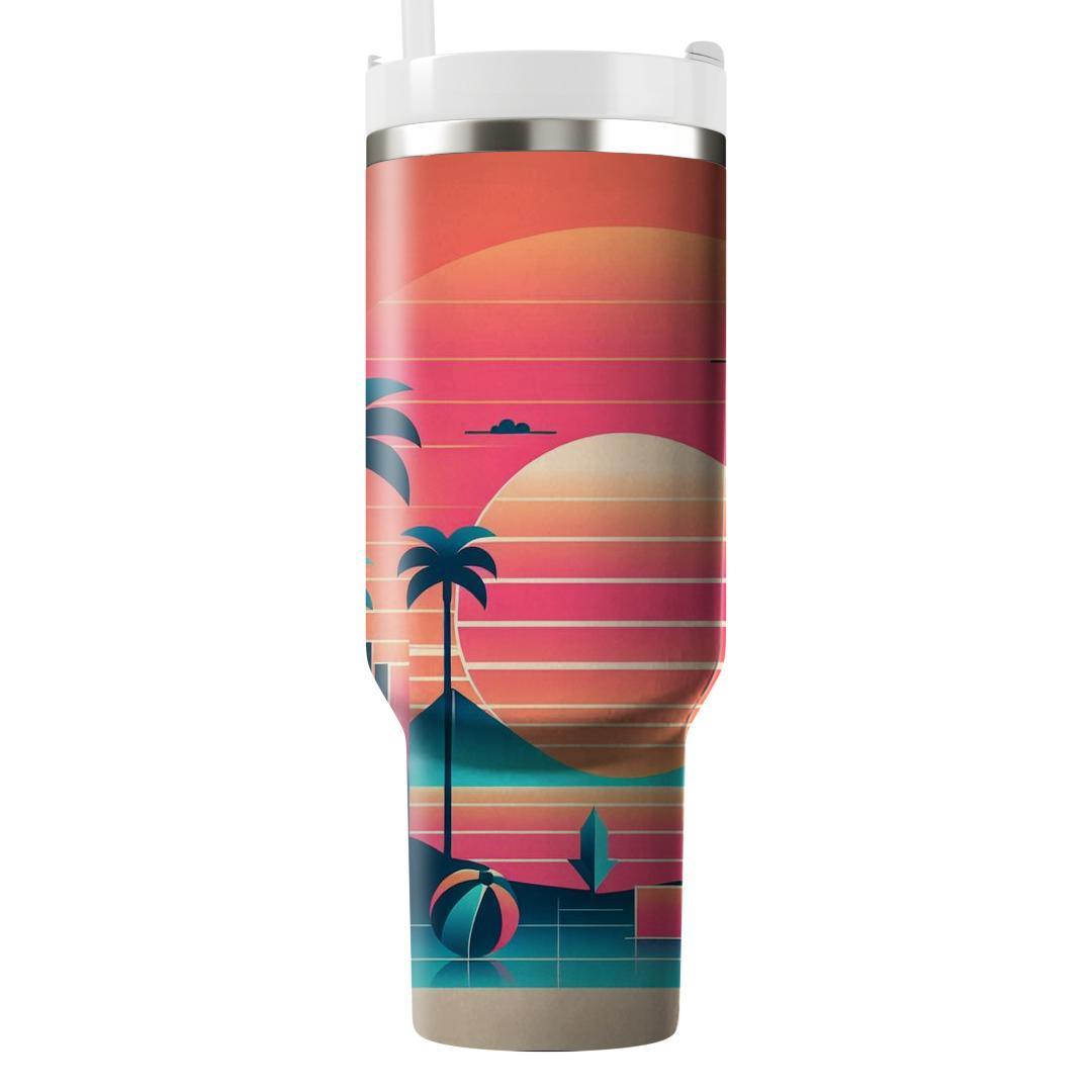 Colorful Synthwave Palm  Insulated Tumblers