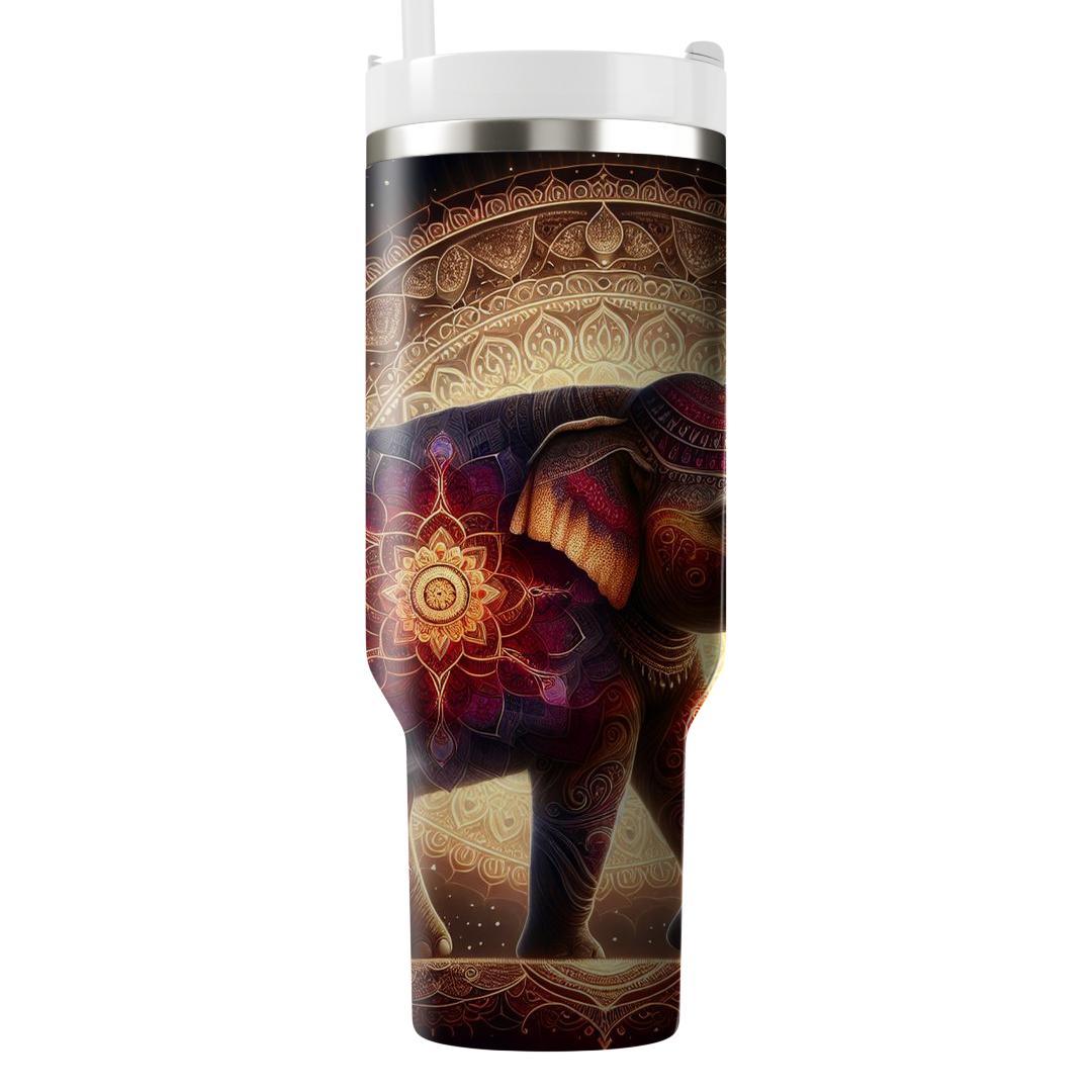 Ornate Elephant Mandala  Travel Tumblers