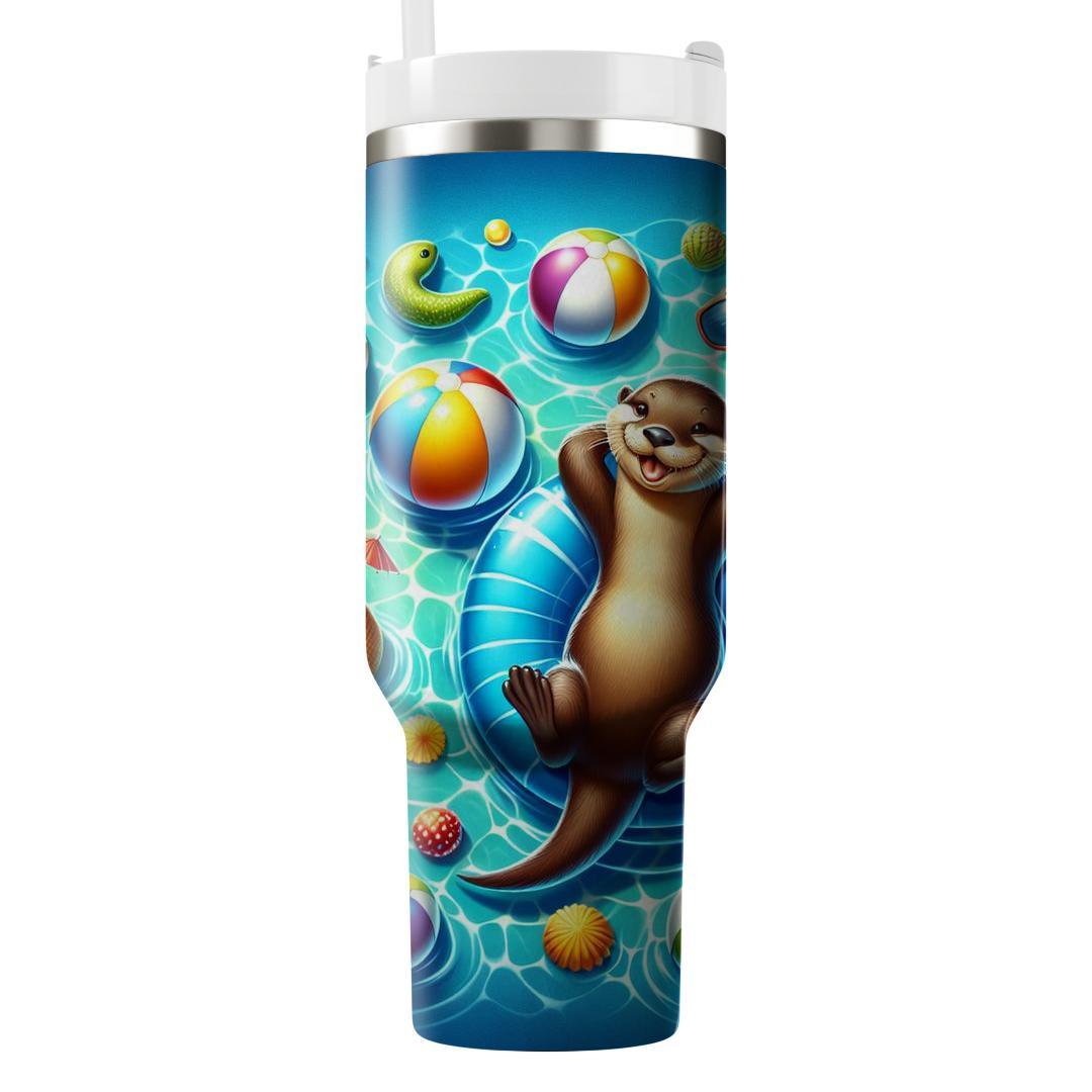 Charming Otter Pool Party  Travel Tumblers