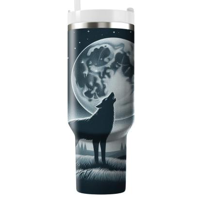 Mysterious Wolf Night  Tumblers With Lids
