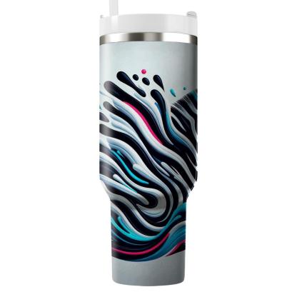 Abstract Zebra Lines  Travel Tumblers
