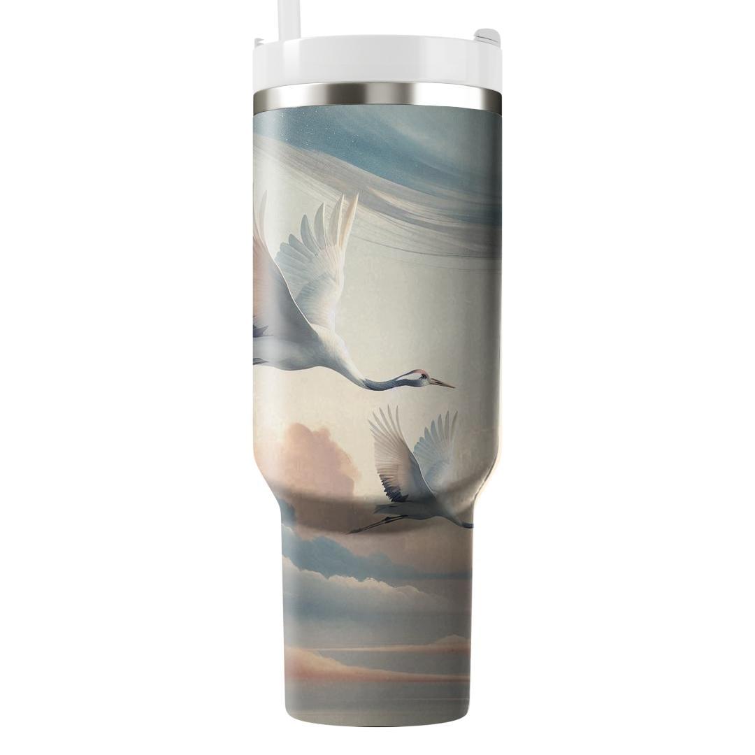 Celestial Crane Serenity  Travel Tumblers