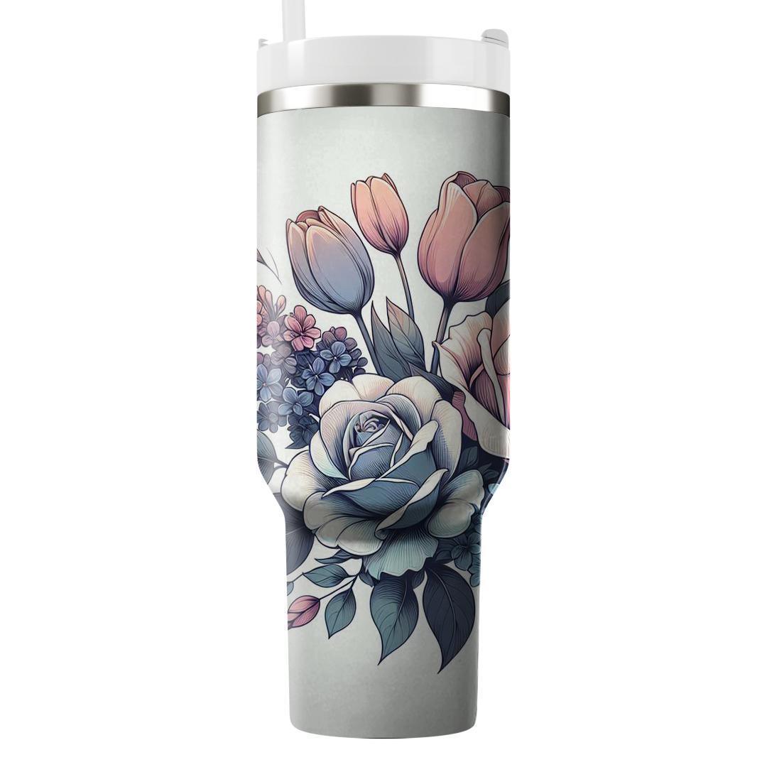 Graceful Floral Cascade  Insulated Tumblers