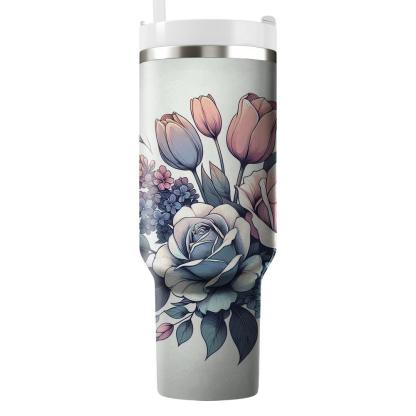Graceful Floral Cascade  Insulated Tumblers