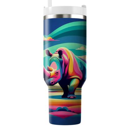 Funky Rhino Dance  Tumblers With Lids