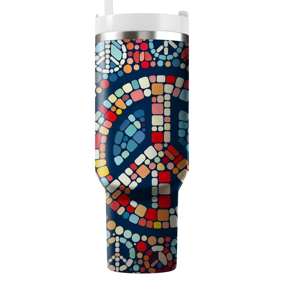 Peace Sign Mosaic  Travel Tumblers