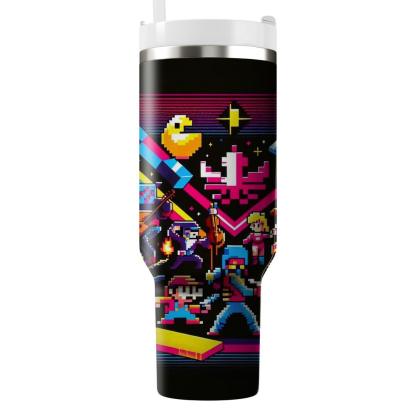 Pixel Art Heroes  Tumblers With Lids