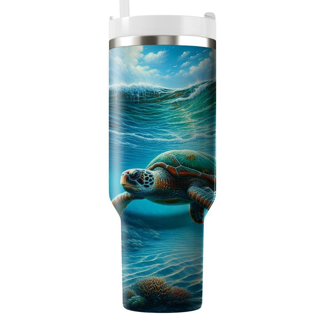 Soothing Sea Turtle Journey  Travel Tumblers