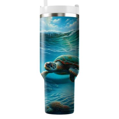 Soothing Sea Turtle Journey  Travel Tumblers