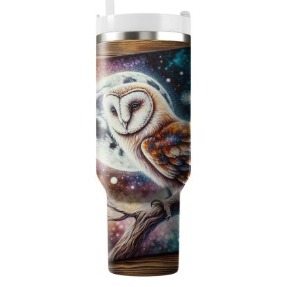Whimsical Owl Moonlit  Tumblers With Lids
