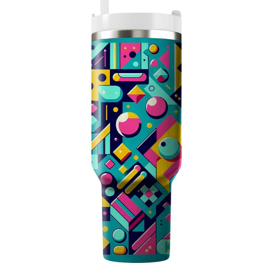 Playful Geometric Collage  Tumblers With Lids