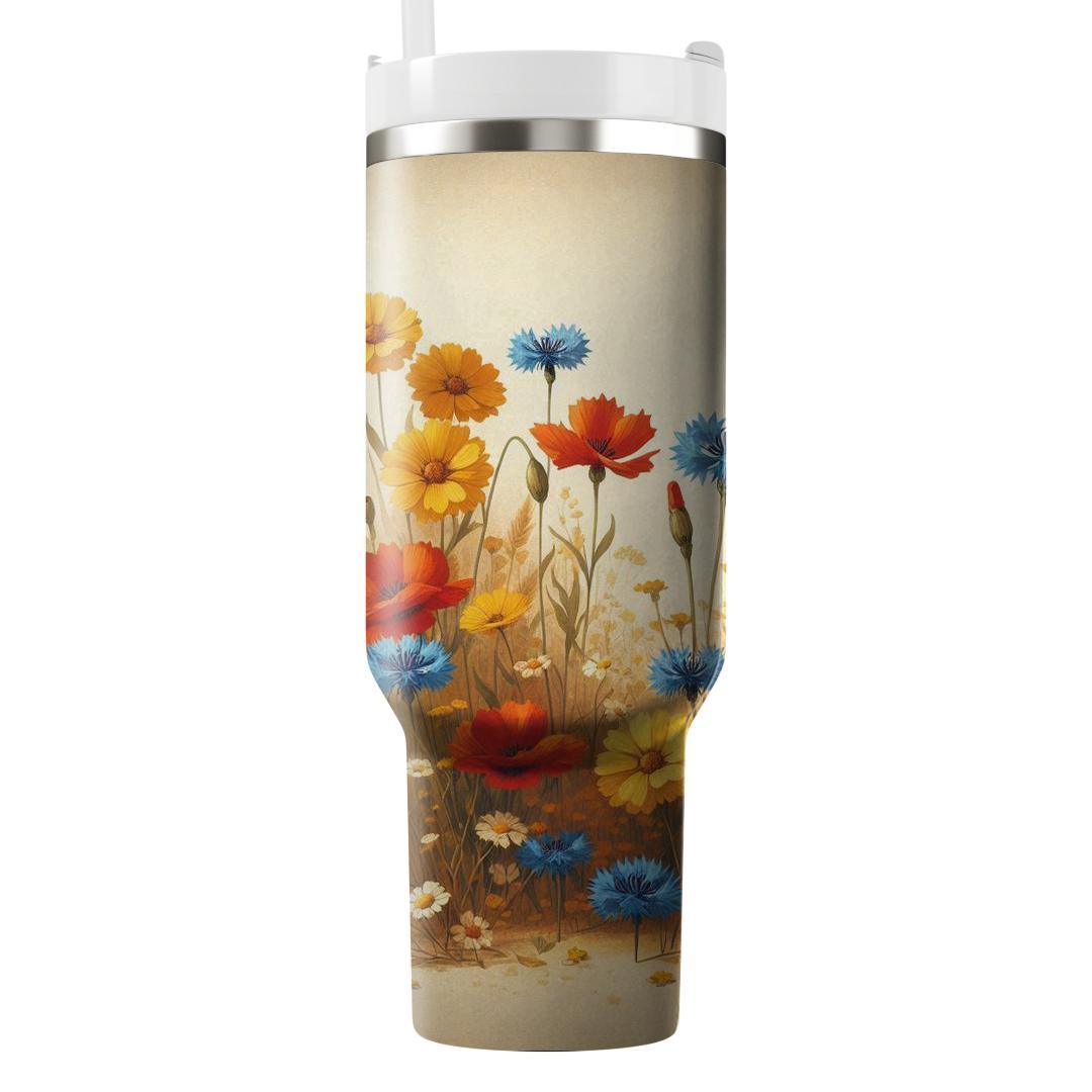 Rustic Wildflower Path  Unique Tumblers