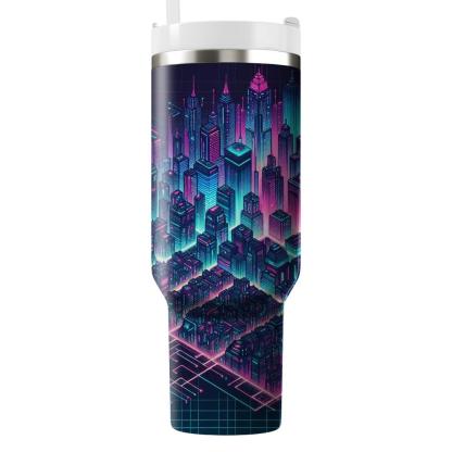 Cyber Cityscape  Tumbler Cups
