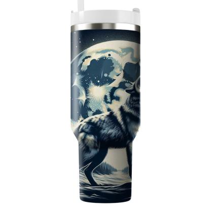Bold Wolf Spirit  Travel Tumblers