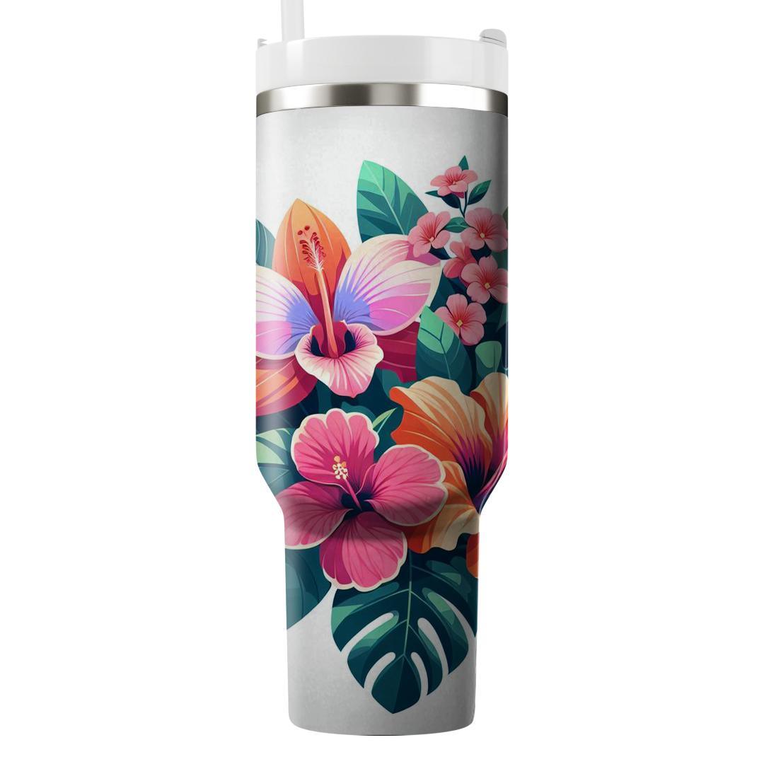 Lush Floral Escape  Tumblers With Lids