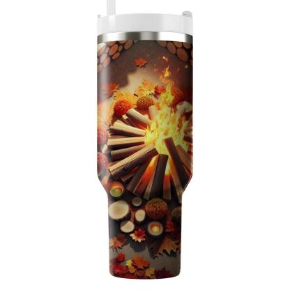 Autumn Firewood Charm  Travel Tumblers