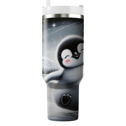 Cute Baby Penguin Adventure  Travel Tumblers