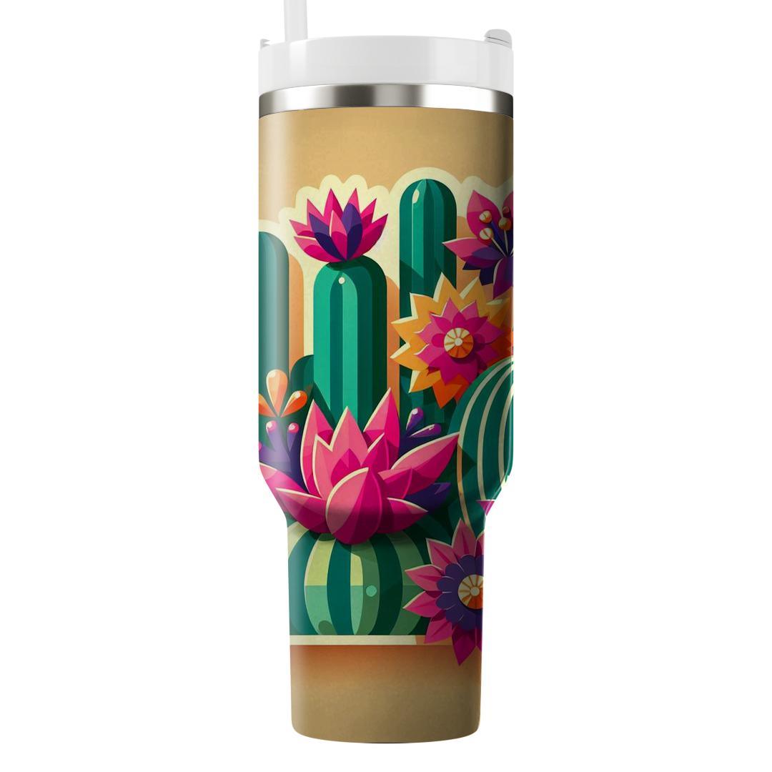Cactus Floral Fusion  Unique Tumblers