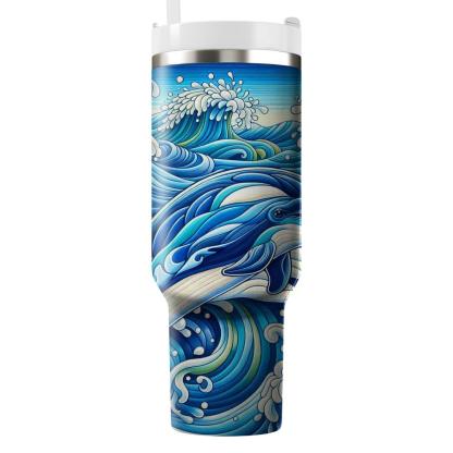 Funky Dolphin Dance  Travel Tumblers