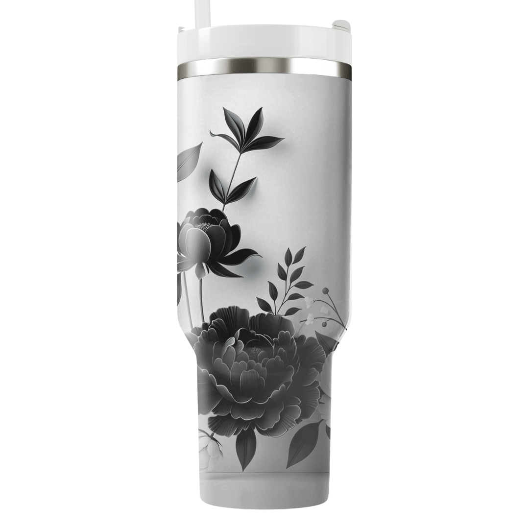 Chic Monochrome Floral  Unique Tumblers