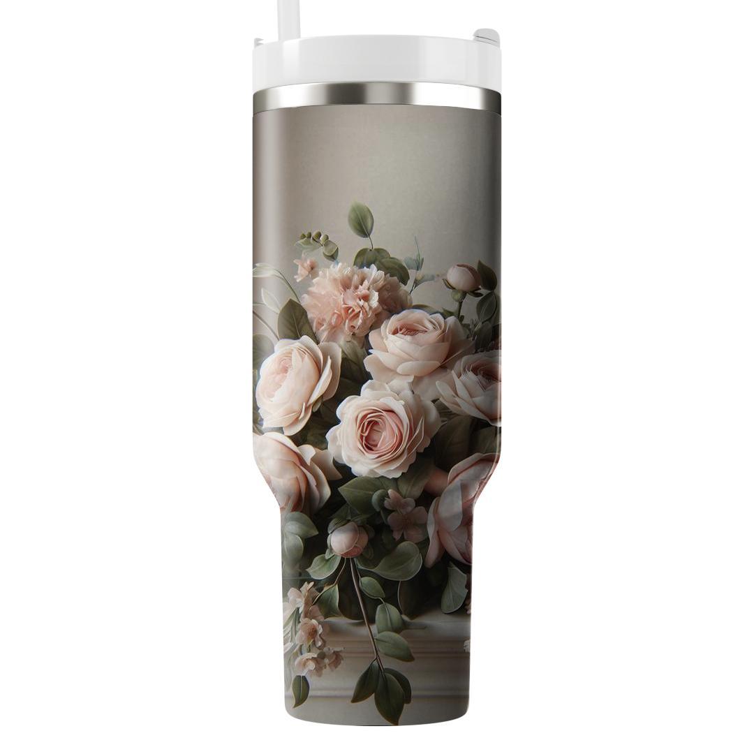Blushing Floral Elegance  Decorative Tumblers