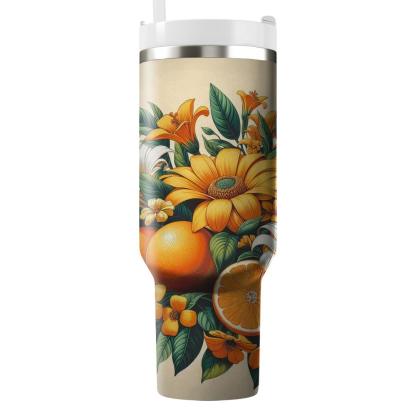 Sunny Citrus Bloom  Insulated Tumblers