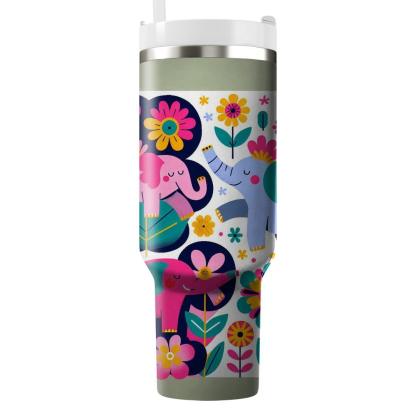 Whimsical Elephants  Travel Tumblers