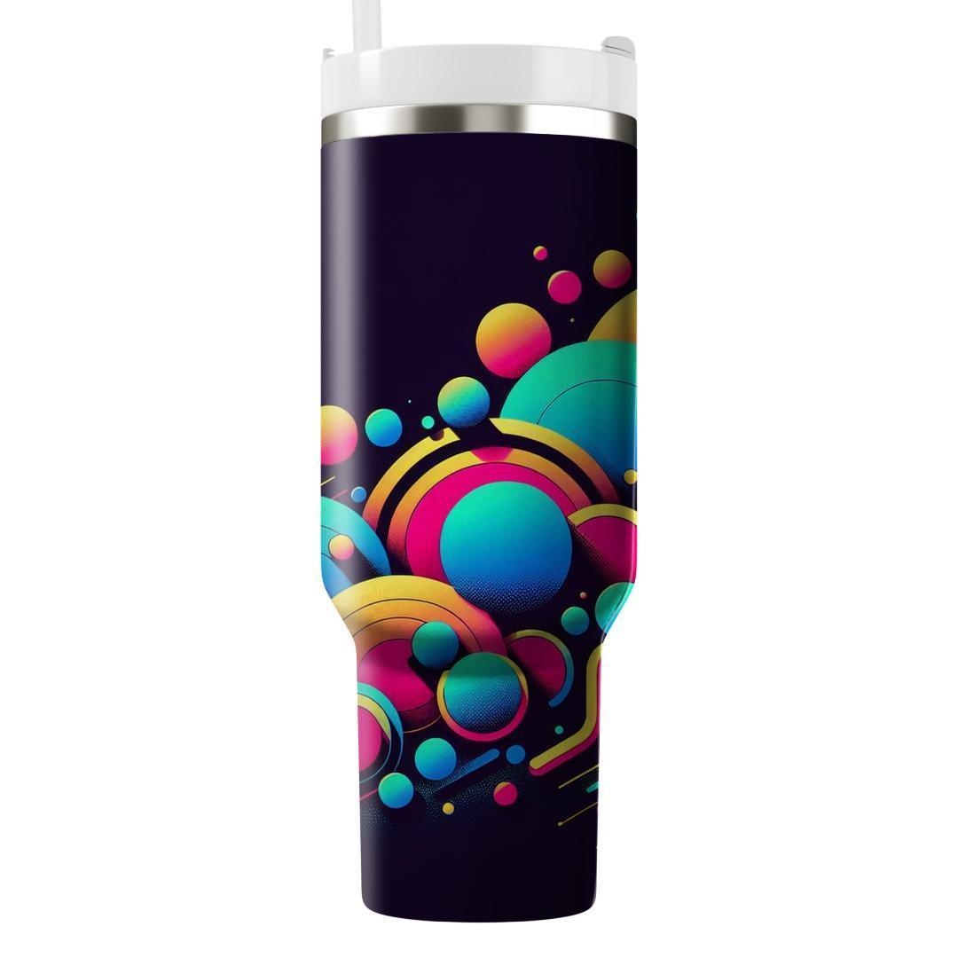 Abstract Neon Circles  Personalized Tumblers