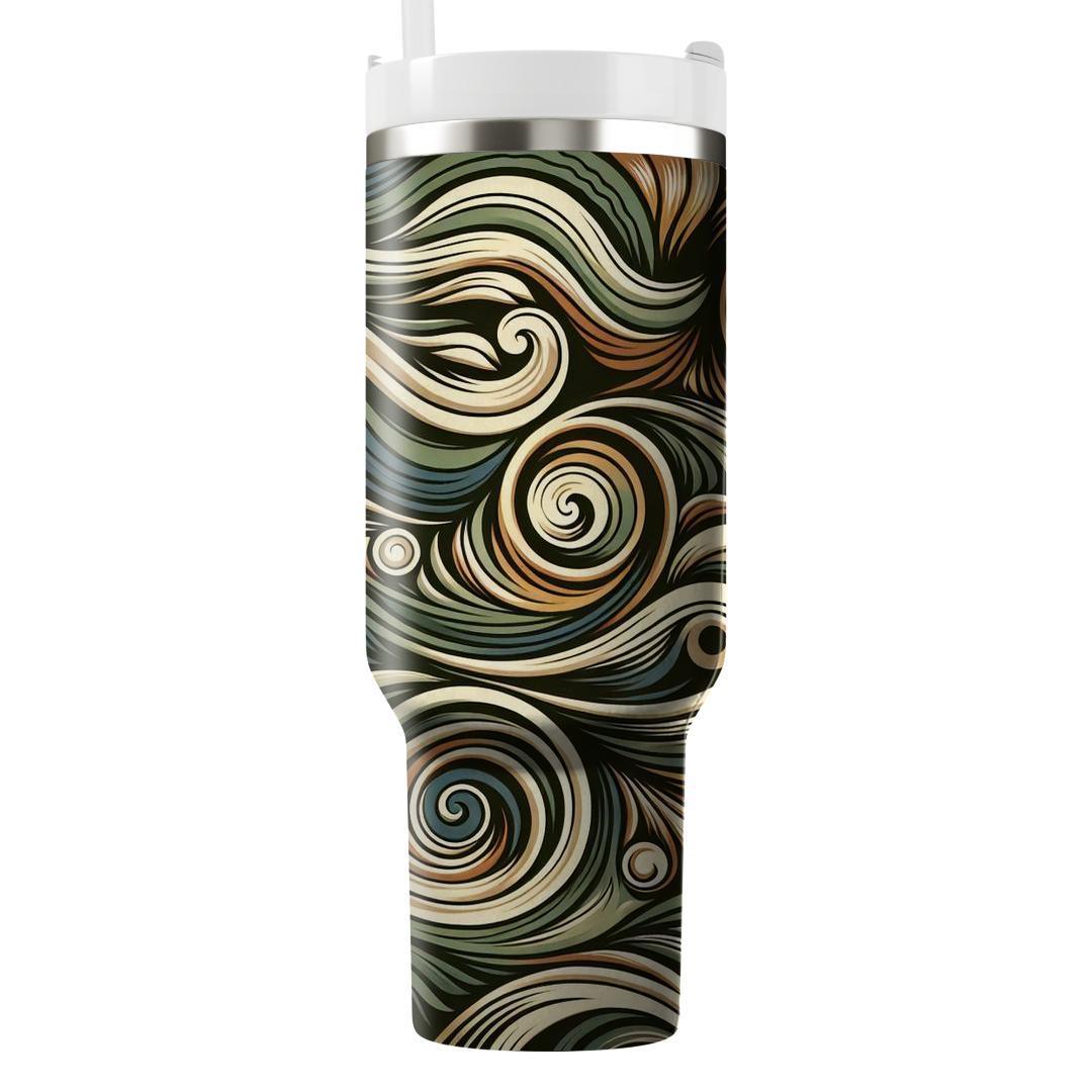 Earthy Retro Swirls  Travel Tumblers