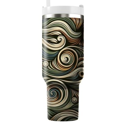 Earthy Retro Swirls  Travel Tumblers