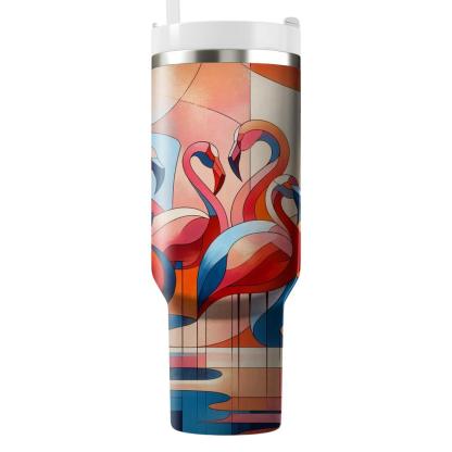 Abstract Flamingo Harmony  Tumblers With Lids