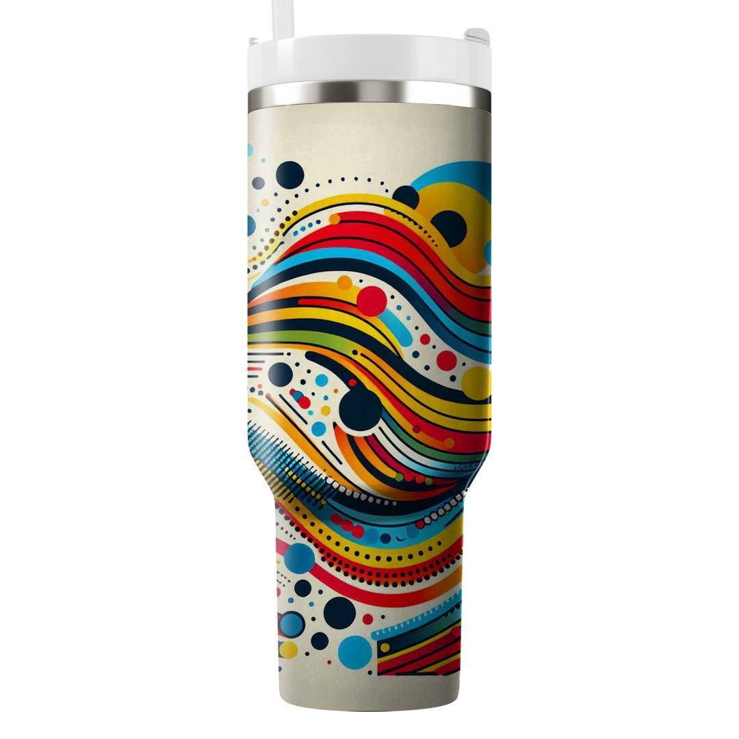 Abstract Dots And Lines  Travel Tumblers