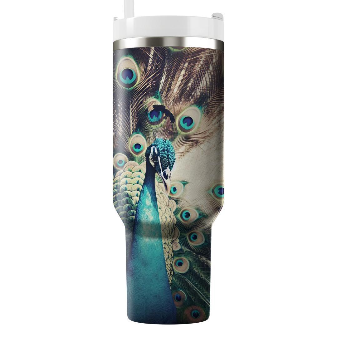 Radiant Peacock Majesty  Travel Tumblers