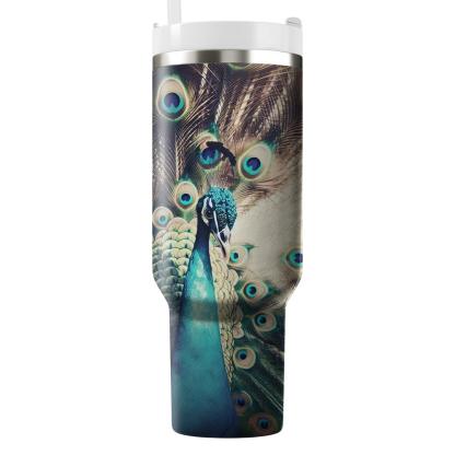 Radiant Peacock Majesty  Travel Tumblers