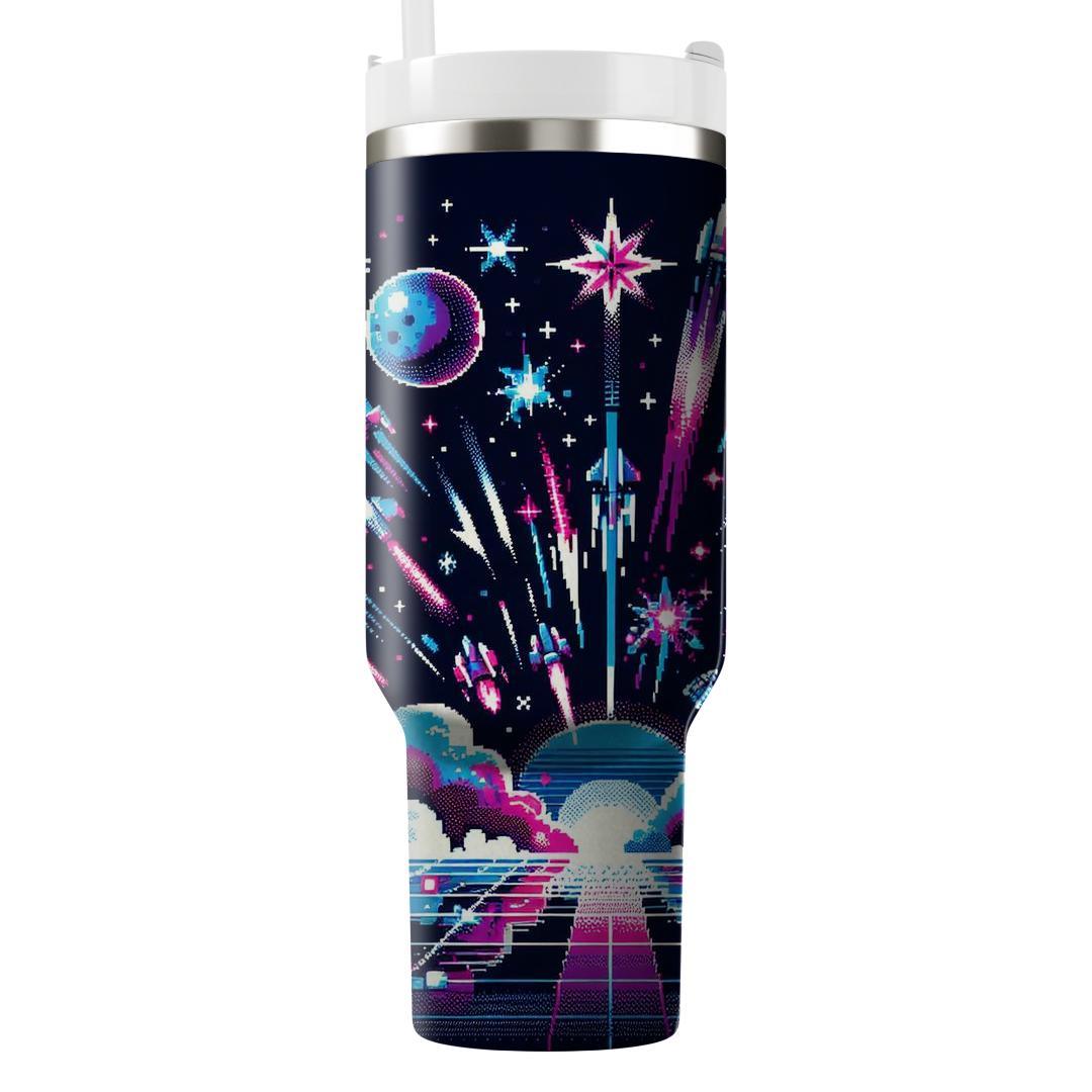 Retro Cosmic Arcade Travel Tumblers
