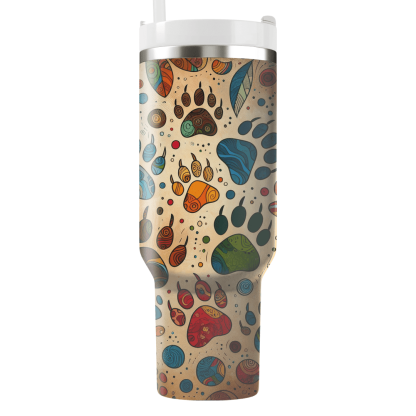 Funky Bear Paw Prints  Tumbler Cups