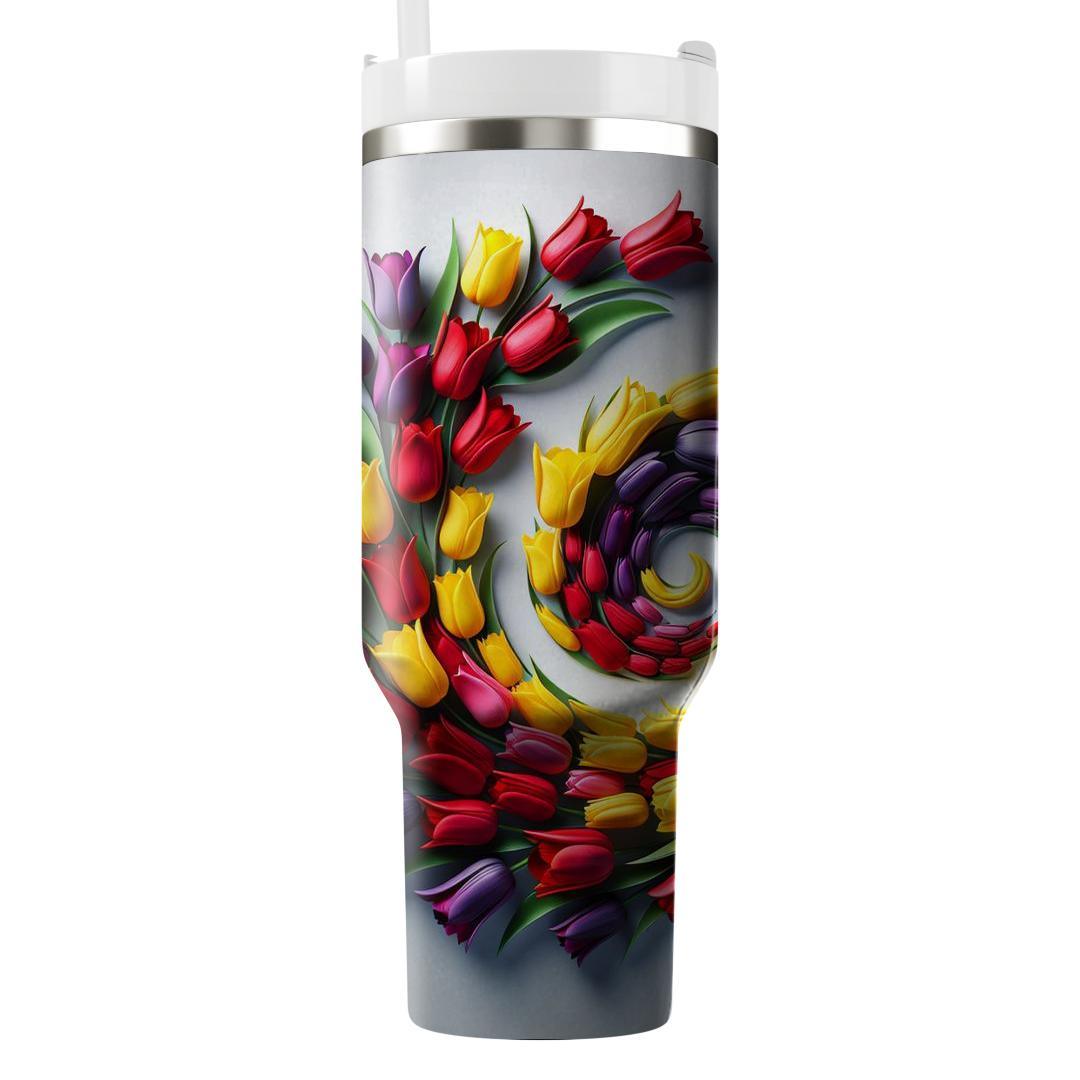 Springtime Tulip Twist  Tumbler Cups