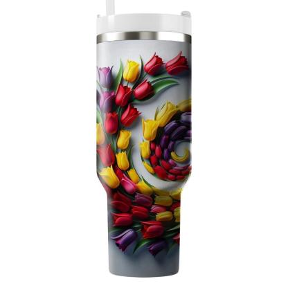 Springtime Tulip Twist  Tumbler Cups