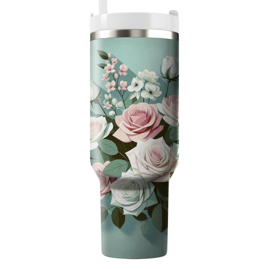 Enchanting Garden Roses  Tumblers With Lids