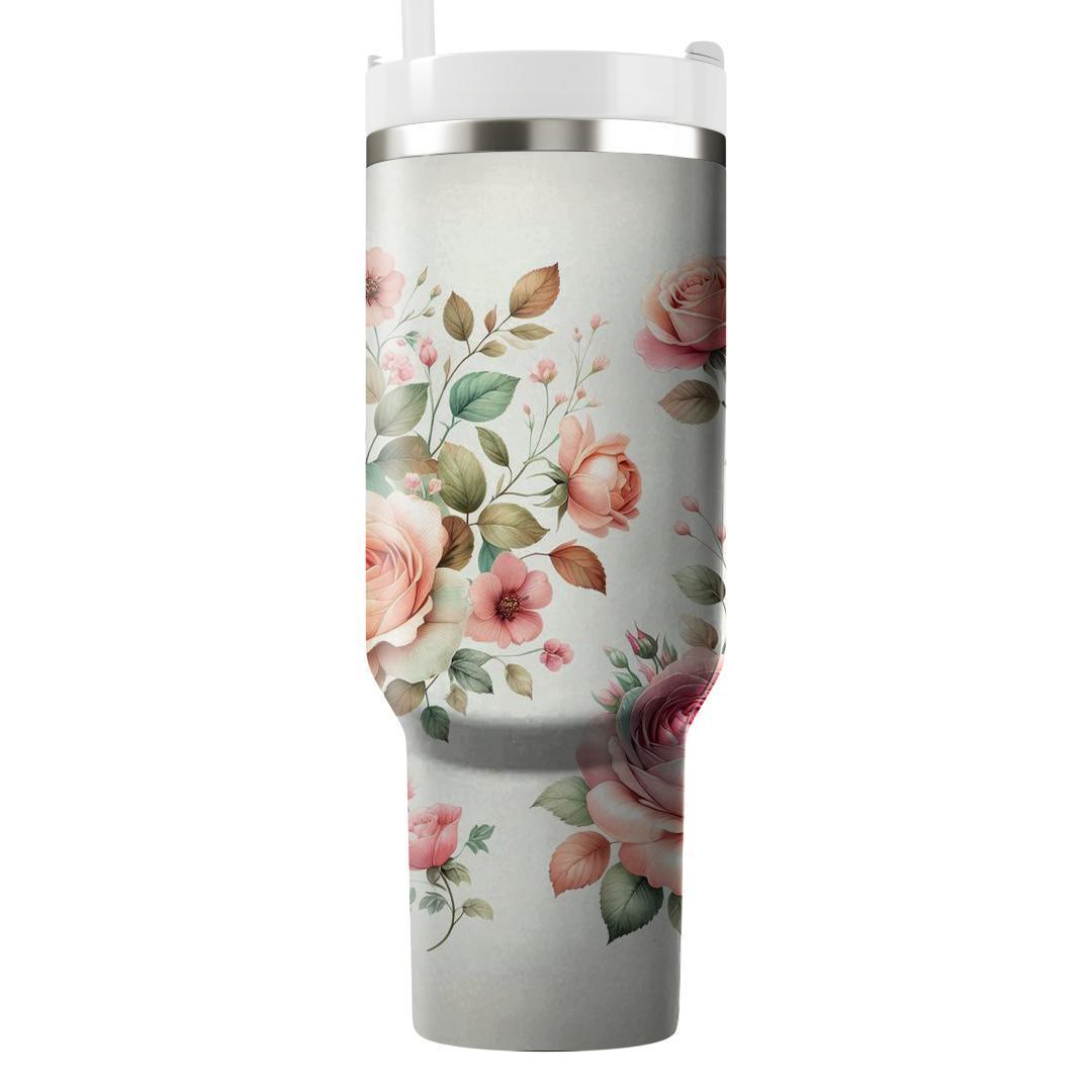 Watercolor Wild Roses  Insulated Tumblers