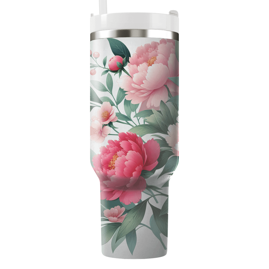 Charming Peony Garden  Tumblers With Lids