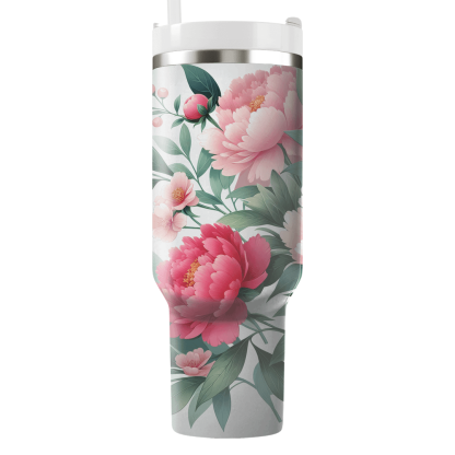 Charming Peony Garden  Tumblers With Lids