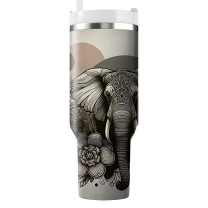 Artistic Elephant Reverie  Travel Tumblers