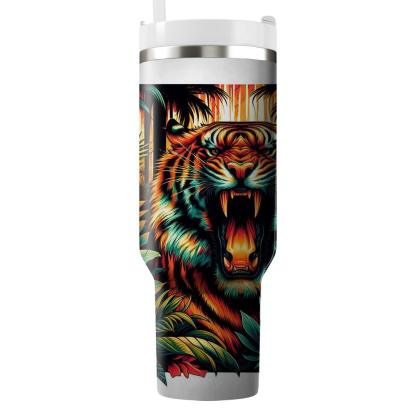 Vibrant Tiger Roar  Tumblers With Lids