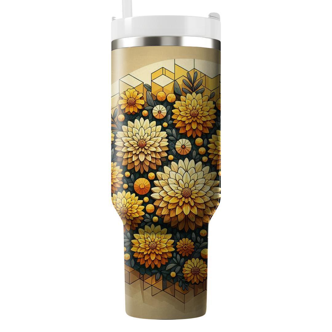 Sunny Marigold Mosaic  Insulated Tumblers
