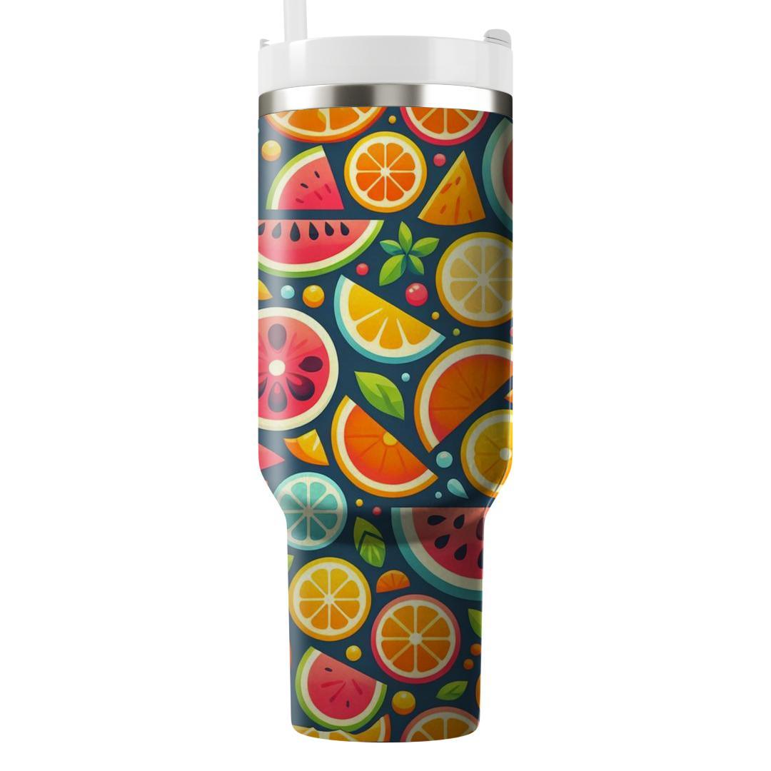 Cheerful Fruit Slice  Tumblers With Lids