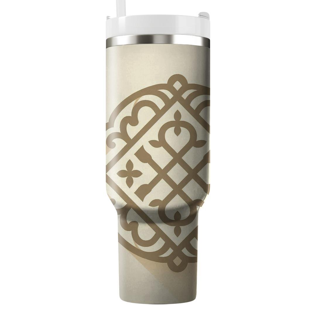 Elegant Trellis In Cream  Tumblers For Gifts
